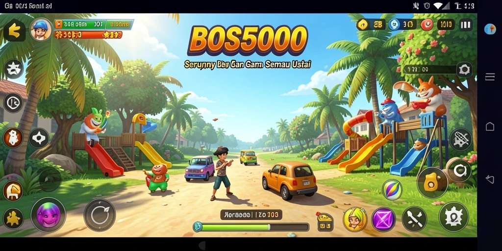 Tampilan gameplay seru dengan grafis yang menarik di BOS5000.