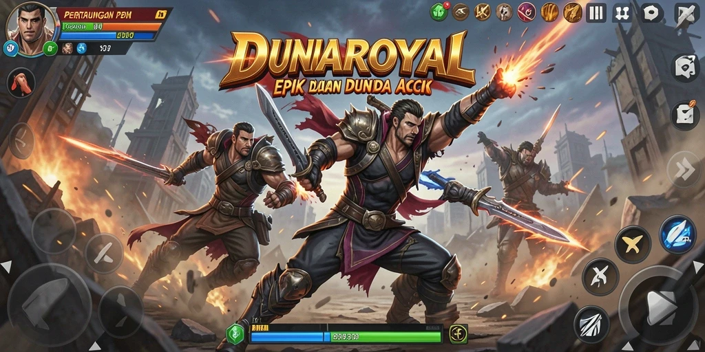 Tampilan gameplay DUNIAROYAL yang seru dan penuh aksi.