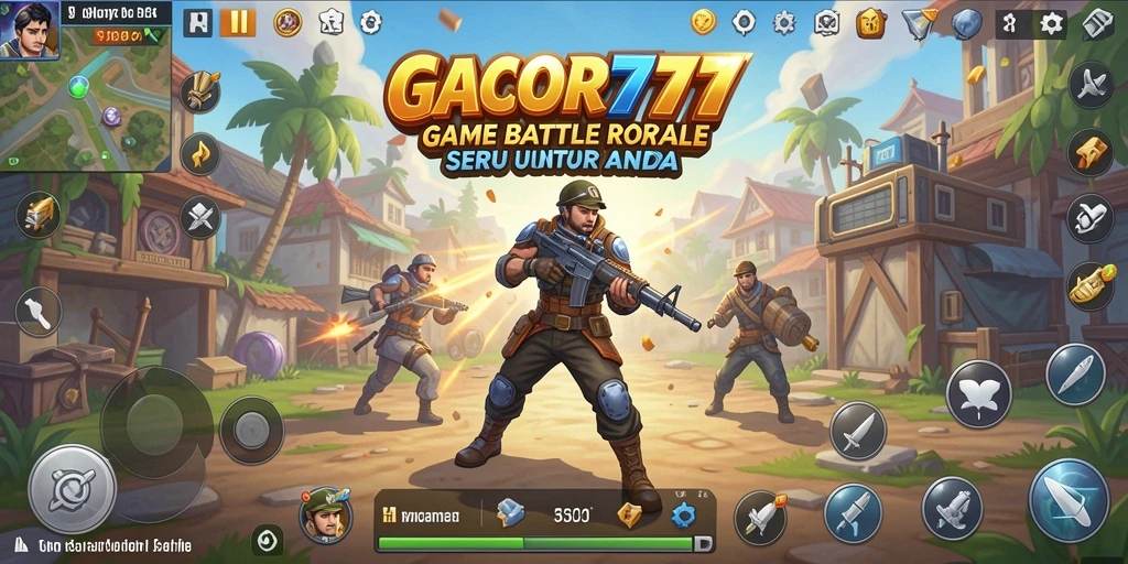 Tampilan menarik dari gameplay GACOR777 dalam peperangan Battle Royale.