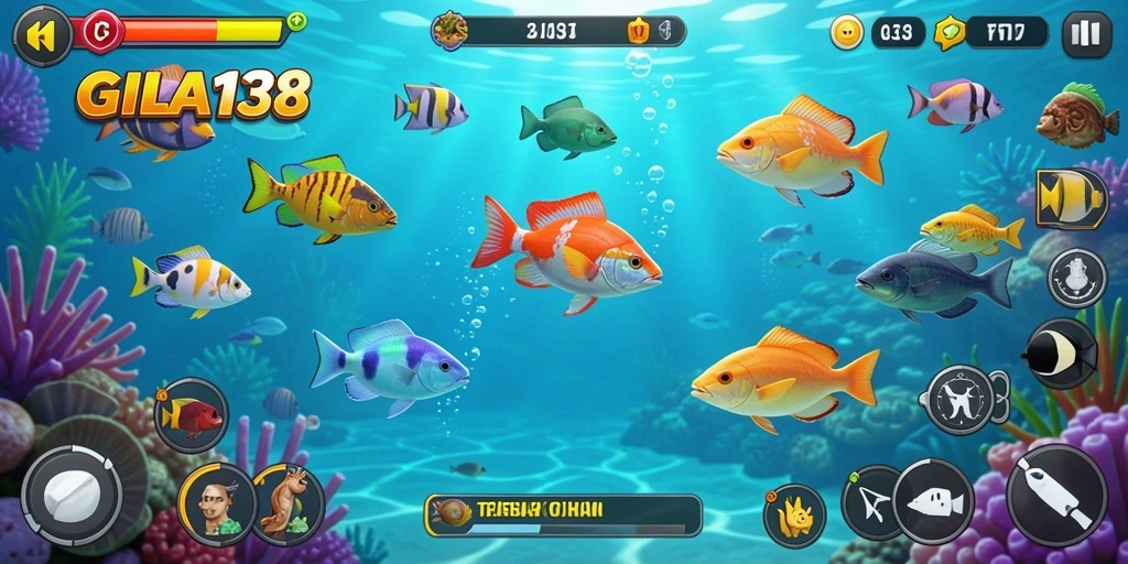 Tampilan menarik dari gameplay Tembak Ikan GILA138 yang seru.