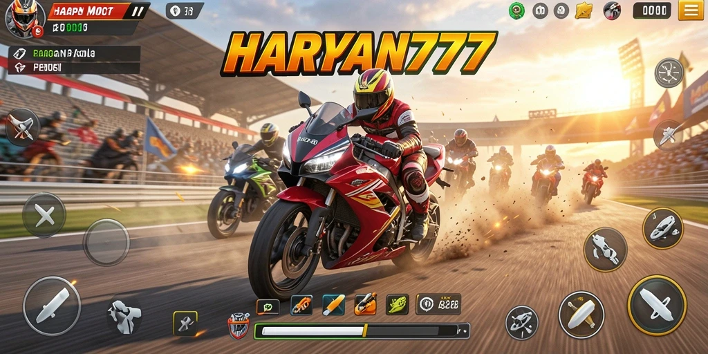 Gameplay balapan motor yang mendebarkan di HARAPAN777.