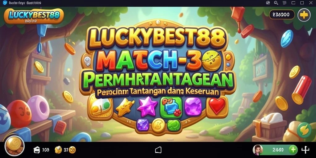 Screenshot gameplay LUCKYBEST88 yang menunjukkan momen seru mencocokkan elemen.