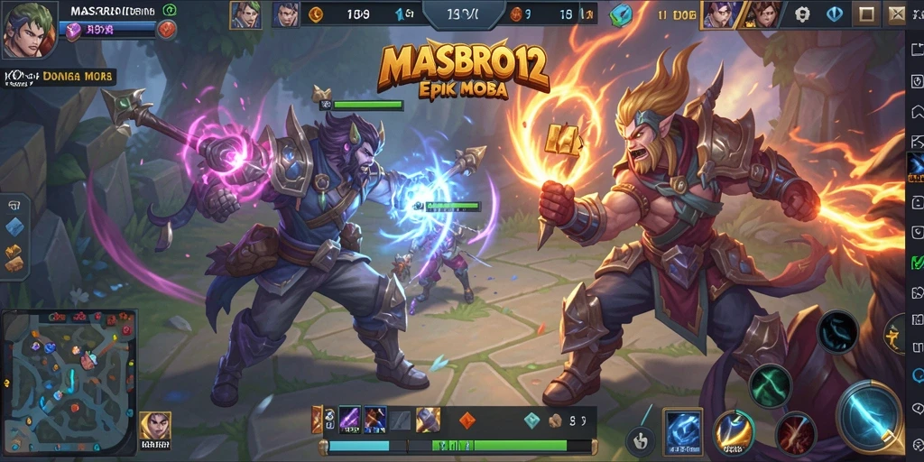 Tampilan menegangkan dari pertempuran epik di game MOBA.