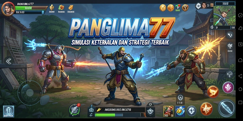 Gameplay <strong>PANGLIMA77</strong> yang menampilkan strategi dan simulasi yang mendalam.