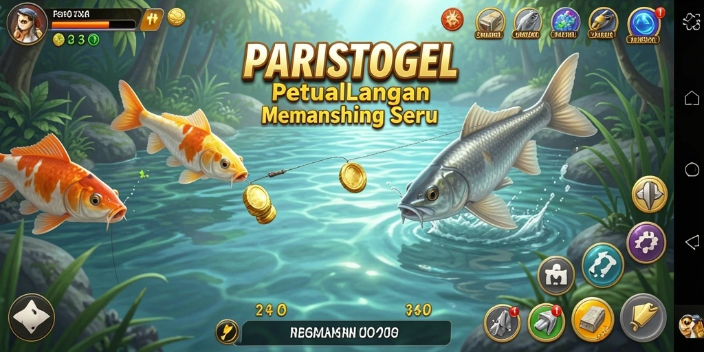 Screenshot gameplay menampilkan pengalaman memancing yang seru dan realistis.