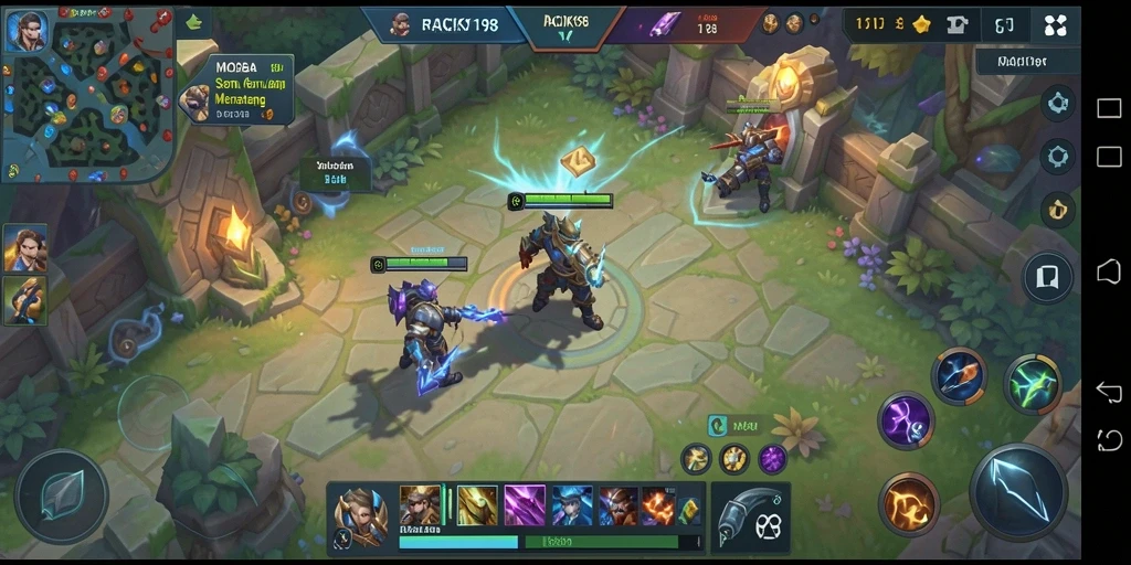 Screenshot gameplay RACIK198 dengan aksi seru para hero.