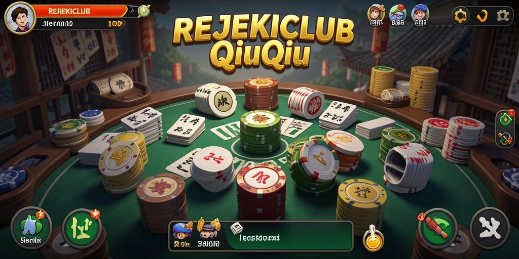 Tampilan antarmuka gameplay QiuQiu yang menarik di REJEKICLUB.