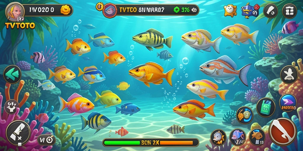 Tampilan gameplay yang menegangkan dalam Tembak Ikan TVTOTO.